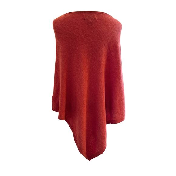 Rachel & Zoe 2 Ply 100% Cashmere OS Cape Shawl Wrap Terra Cotta Soft Warm Class - Picture 8 of 8